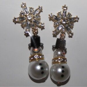 Christmas snowman earrings